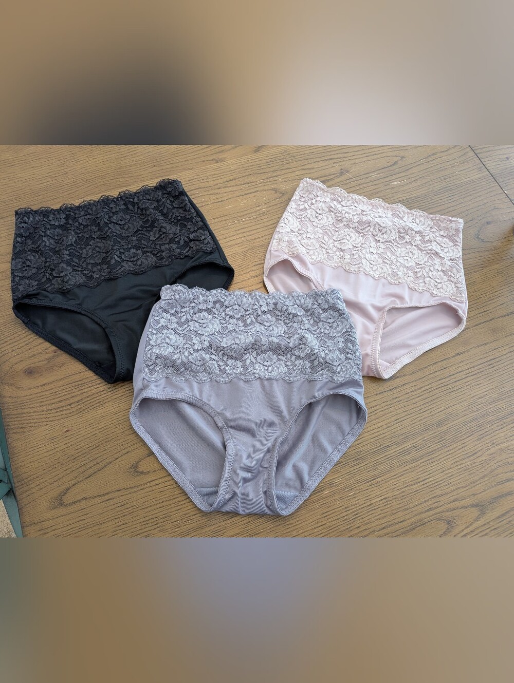 Marilyn Monroe Lace-Top High-Waist Briefs - Black, Blush Pink & Taupe